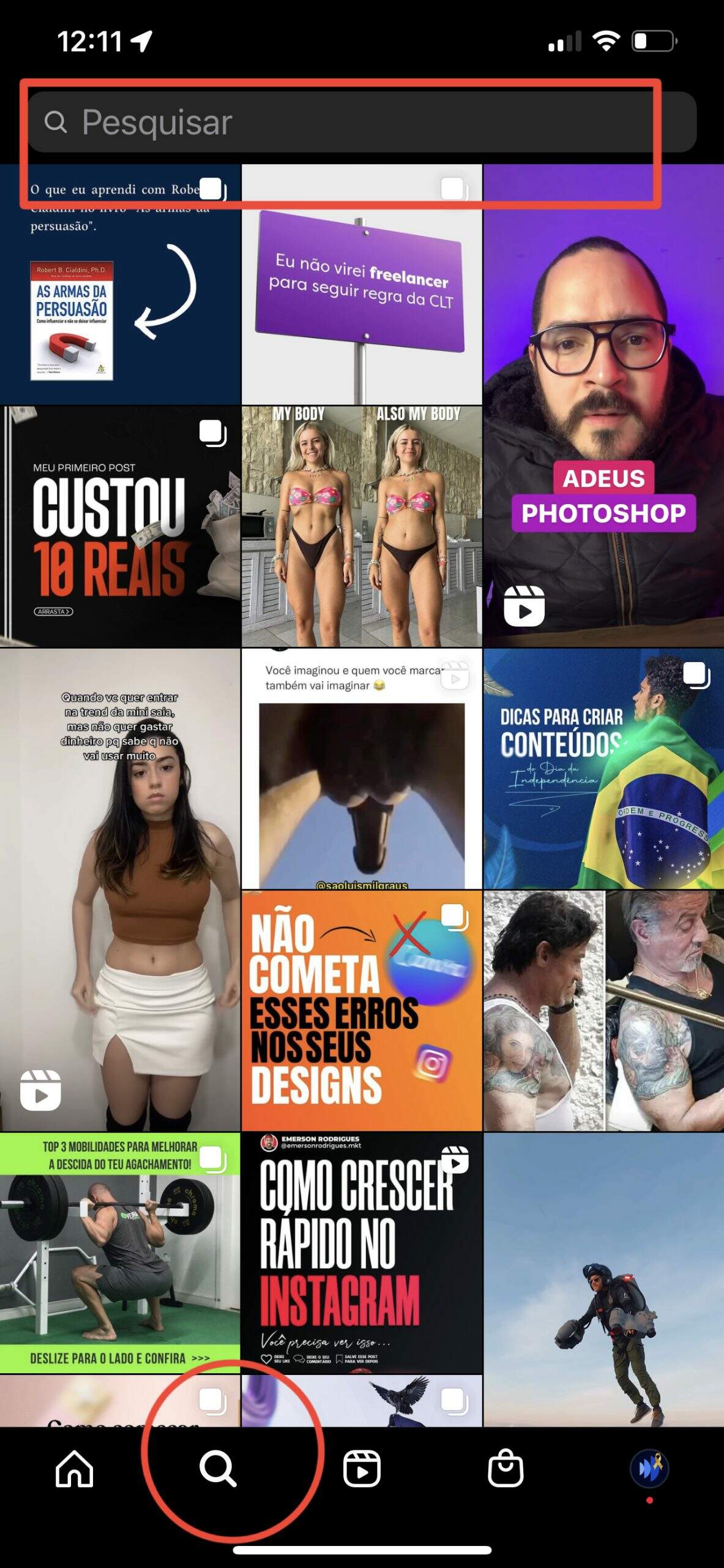 Guia de Pesquisa do Instagram